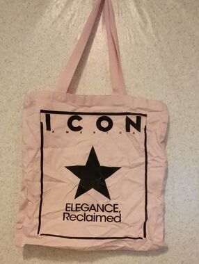 ICON Pink Canvas Tote with Black Star and Logo